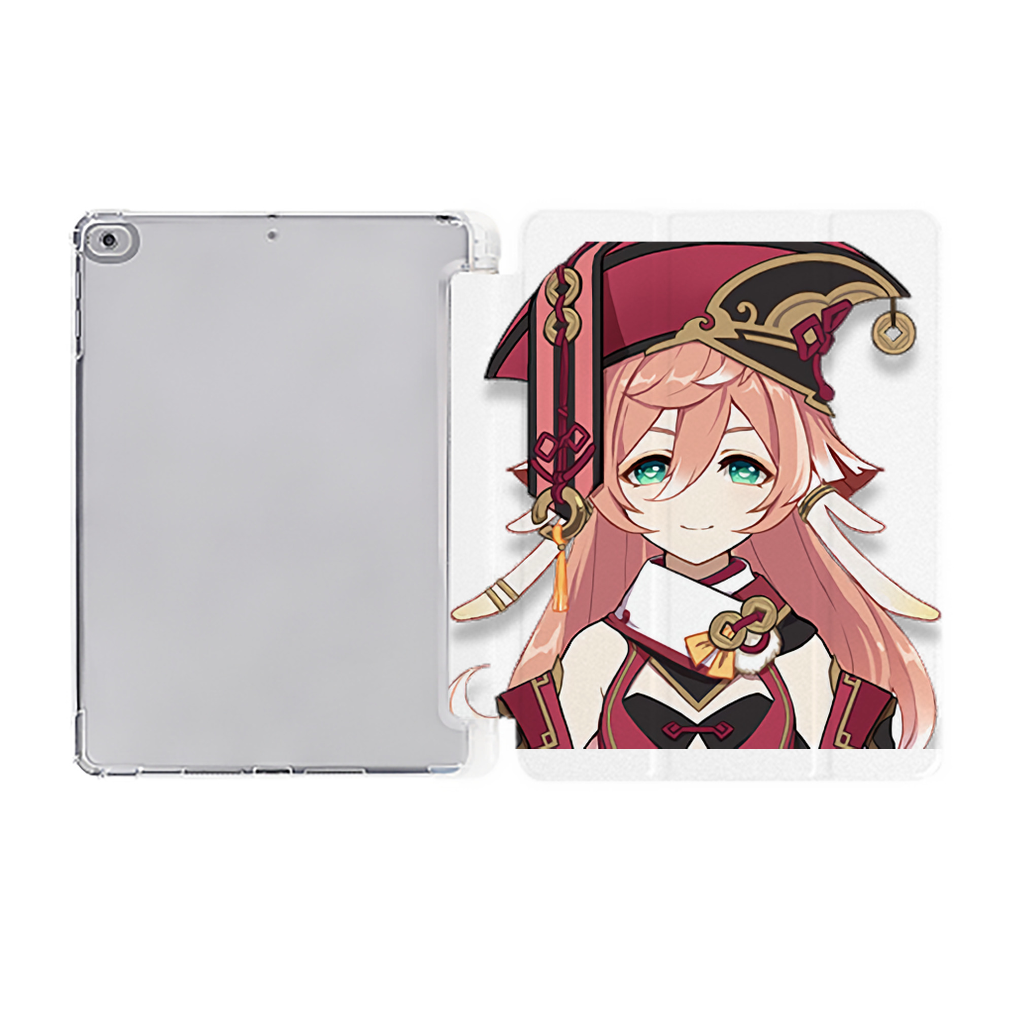 げんし神 ヤンフェイ genshin Yanfei IPad ケース ペン収納付き 三つ折りスタンド PUレザー×シリコン 対応機種9.5/10.5/10.9インチ